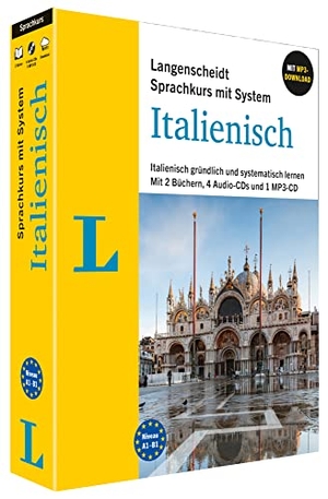 Langenscheidt Sprachkurs mit System Italienisch - Italienisch gründlich und systematisch lernen. Mit 2 Büchern, 4-Audio-CDs, 1 MP3-CD und MP3-Download. Langenscheidt bei PONS, 2023.