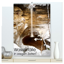 Wasserfälle in eisigen Zeiten (hochwertiger Premium Wandkalender 2024 DIN A2 hoch), Kunstdruck in Hochglanz