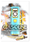 Gasoline - Vintage Tanksäulen in Szene gesetzt (Wandkalender 2025 DIN A2 hoch), CALVENDO Monatskalender