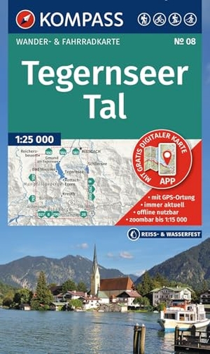 KOMPASS Wanderkarte 08 Tegernseer Tal 1:25.000 - Wander- und Fahrradkarte in einem - inklusive Offline-Verwendung in der KOMPASS-App. Wander-& Radwege. Skitouren. Langlaufen.. Kompass Karten GmbH, 2026.