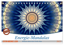 Energie-Mandalas in blau (Tischkalender 2025 DIN A5 quer), CALVENDO Monatskalender