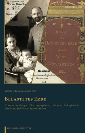 Gibas, Monika Juliane / Elena Schott (Hrsg.). Belastetes Erbe - Provenienzforschung zu NS-verfolgungsbedingt entzogenen Kulturgütern in öffentlichen Bibliotheken Sachsen-Anhalts. Mitteldeutscher Verlag, 2026.