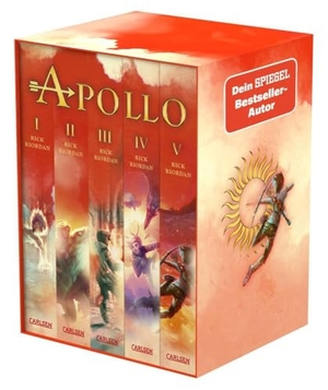 Riordan, Rick. Die Abenteuer des Apollo: Taschenbuchschuber Bände 1-5 - Urkomische Fantasy-Reihe ab 12 Jahren über griechisch-römische Gottheiten in der modernen Welt. Carlsen Verlag GmbH, 2023.