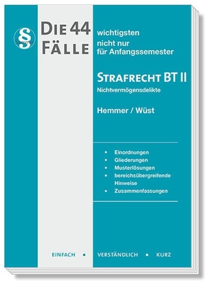 Berberich, Bernd / Hemmer, Karl-Edmund et al. Die 44 wichtigsten Fälle Strafrecht BT II - Einfach - Verständlich - Kurz. Hemmer-Wuest, 2025.