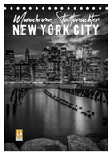 NEW YORK CITY Monochrome Stadtansichten (Tischkalender 2025 DIN A5 hoch), CALVENDO Monatskalender