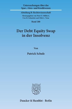 Schulz, Patrick. Der Debt Equity Swap in der Insolvenz.. Duncker & Humblot, 2015.