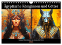 Ägyptische Königinnen und Götter. Fantasy-Illustrationen von einem alten Reich (Wandkalender 2025 DIN A4 quer), CALVENDO Monatskalender