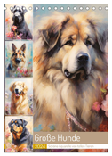 Große Hunde. Schöne Aquarelle von tollen Tieren (Tischkalender 2024 DIN A5 hoch), CALVENDO Monatskalender