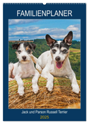 Familienplaner Jack und Parson Russell Terrier (Wandkalender 2025 DIN A2 hoch), CALVENDO Monatskalender