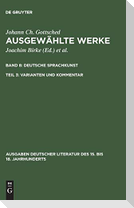 Deutsche Sprachkunst. Varianten und Kommentar