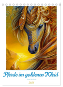 Pferde im goldenen Kleid (Tischkalender 2025 DIN A5 hoch), CALVENDO Monatskalender