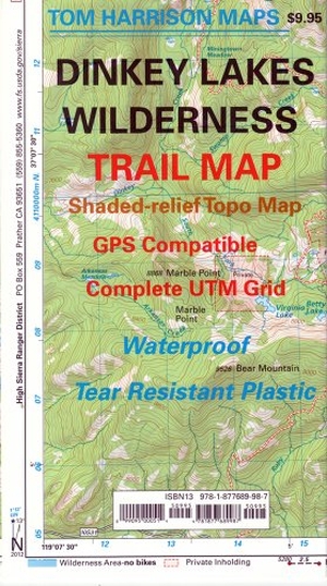 Harrison, Tom. Dinkey Lakes Wilderness Trail Map. Tom Harrison Maps, 2007.