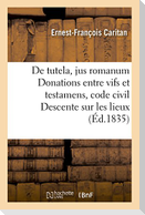 de Tutela, Jus Romanum Donations Entre Vifs Et Testamens, Code Civil Descente Sur Les Lieux,: Incidens, Code de Procédure Des Commerçans, Code de Comm