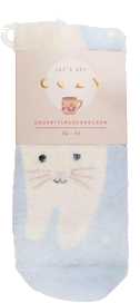 COZY Couch-Flauschsocken "Cozy Cat", weiß