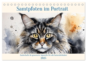 Kleemann, Claudia. Samtpfoten im Portrait (Tischkalender 2025 DIN A5 quer), CALVENDO Monatskalender - Zauberhafte Ki-generierte Aquarelle für alle Katzenliebhaber. Calvendo, 2024.
