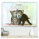 PortraiTierART KATZEN (hochwertiger Premium Wandkalender 2024 DIN A2 quer), Kunstdruck in Hochglanz