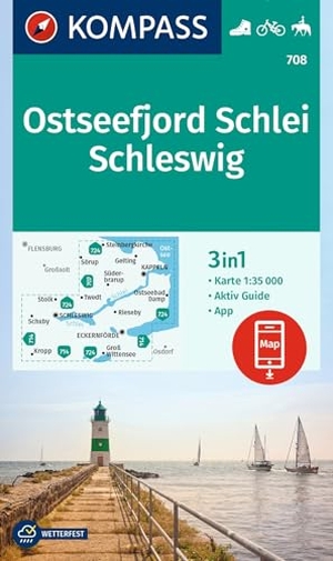 KOMPASS Wanderkarte 708 Ostseefjord Schlei, Schleswig 1:35.000 - 3in1 Wanderkarte mit Aktiv Guide, inklusive Karte zur offline Verwendung in der KOMPASS-App. Fahrradfahren. Reiten.. Kompass Karten GmbH, 2023.