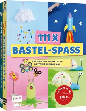 Wunschel, Simone / Lisa Vogel. 111 x Bastel-Spaß: 2 Bücher im Bundle - Kunterbunte Projekte zum Basteln rund ums Jahr: Steine bemalen, Tiermasken basteln, Papierblumen basteln, Lesezeichen basteln u.v.m.. Edition Michael Fischer, 2024.