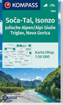 KOMPASS Wanderkarte 2804 Soca-Tal, Isonzo, Alpi Giulie / Julische Alpen, Triglav, Nova Gorica 1:50.000