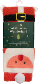 Weihnachtswunderland, Couch-Flauschsocken, Santa Claus
