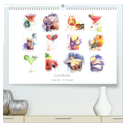 Cocktails Kalender mit Rezept (hochwertiger Premium Wandkalender 2024 DIN A2 quer), Kunstdruck in Hochglanz