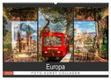 Europa Foto-Kunst Collagen (Wandkalender 2024 DIN A2 quer), CALVENDO Monatskalender