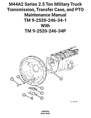 Army, Us. M44A2 Series 2.5 Ton Military Truck Transmission, Transfer Case, and PTO  Maintenance Manual TM 9-2520-246-34-1 With TM 9-2520-246-34P. Ocotillo Press, 2021.