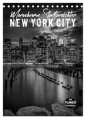 NEW YORK CITY Monochrome Stadtansichten (Tischkalender 2025 DIN A5 hoch), CALVENDO Monatskalender