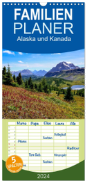 Familienplaner 2024 - Alaska und Kanada mit 5 Spalten (Wandkalender, 21 x 45 cm) CALVENDO
