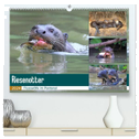 Riesenotter - Flusswölfe im Pantanal (hochwertiger Premium Wandkalender 2024 DIN A2 quer), Kunstdruck in Hochglanz