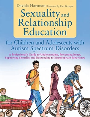Hartman, Davida. Sexuality and Relationship Education for Children and Adolescents with Autism Spectrum Disorders - A Professional's Guide to Understanding, Preventing Issues, Supporting Sexuality and Responding to Inappropriate Behaviours. Jessica Kingsley Publishers, 2013.
