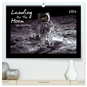 Silberstein, Reiner. Landing On The Moon Like A Cartoon (hochwertiger Premium Wandkalender 2024 DIN A2 quer), Kunstdruck in Hochglanz - Die Mondlandung im Comic-Stil. Calvendo Verlag, 2023.