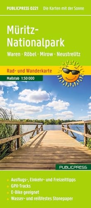 Publicpress Rad- und Wanderkarte Müritz-Nationalpark, Waren, Röbel, Mirow, Neustrelitz 1:50.000 - Rad- und Wanderkarte mit Ausflugszielen, Einkehr- & Freizeittipps, Nebenkarte Müritz Nationalpark, östlicher Teil, Straßennamen, wetterfest, reissfest, abwischbar, GPS-genau. 1:50000. Kompass Karten GmbH, 2026.