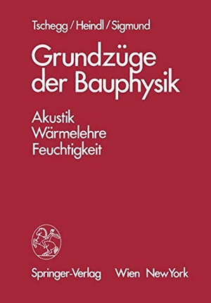 Tschegg, E.. Grundzüge der Bauphysik - Akustik, Wärmelehre, Feuchtigkeit. Springer Vienna, 1984.