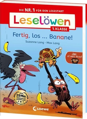 Lang, Suzanne. Leselöwen 1. Klasse - Jim ist mies drauf - Fertig, los...Banane! - Auf ins Leseabenteuer! - Die Nr. 1 für den Lesestart jetzt als praktische Broschurausgabe für unterwegs - Erstlesebuch für Kinder ab 6 Jahren. Loewe Verlag GmbH, 2026.