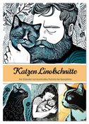 Katzen Linolschnitt - Der Kalender mit kunstvollen Porträts der Samtpfoten (Wandkalender 2024 DIN A2 hoch), CALVENDO Monatskalender