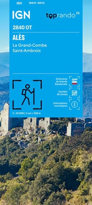 2840OT Alès - 1:25000. IGN Frankreich, 2026.