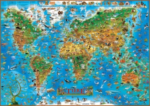 Dinomaps. Kinderweltkarte für Kinder, Wandposter - Format 137 x 97cm, einseitig laminiert. Interkart Verlag, 2024.