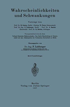 Czerny, Marianus / Franz, K. et al. Wahrscheinlichkeiten und Schwankungen. Springer Berlin Heidelberg, 1937.