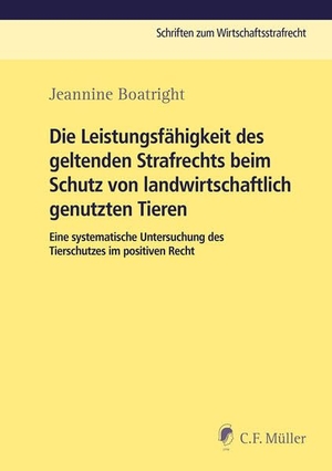 Boatright, Jeannine. Die Leistungsfähigkeit des geltenden Strafrechts beim Schutz von landwirtschaftlich genutzen Tieren - Eine systematische Untersuchung des Tierschutzes im positiven Recht. Müller C.F., 2026.