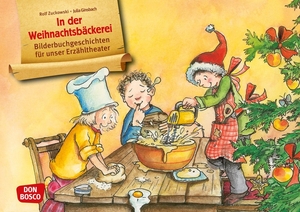 Zuckowski, Rolf. In der Weihnachtsbäckerei. Kamishibai Bildkartenset - Entdecken - Erzählen - Begreifen. Bilderbuchgeschichten für unser Erzähltheater. Das beliebte Weihnachtslied von Rolf Zuckowski. Für Kita & Schule. Don Bosco Medien GmbH, 2020.