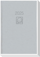 Buchkalender grau 2025 - Bürokalender 14,5x21 - 1T/1S - Blauer Engel - Kartoneinband - Halbstundeneinteilung 7-22 Uhr - 876-0703-1