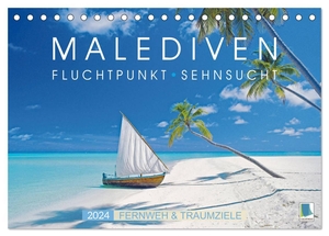 Calvendo, Calvendo. Die Malediven: Fluchtpunkt Sehnsucht (Tischkalender 2024 DIN A5 quer), CALVENDO Monatskalender - Fernweh & Traumziele: Malediven Inselgruppe - Poesie im Pazifik. Calvendo, 2023.