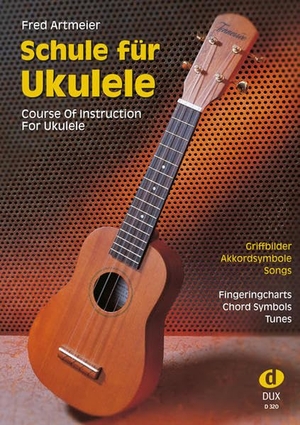 Schule fuer Ukulele - Griffbilder, Akkordsymbole, Songs. Edition DUX, 1963.