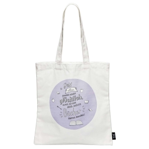 Stoffbeutel »Bücher sind die beste Wertanlage« - 80 % Baumwolle, 20% Polyester, 38 × 40 cm, farbig bedruckt, zwei Henkel: Höhe je 29 cm. St. Benno Verlag GmbH, 2022.