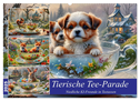 Tierische Tee-Parade (Wandkalender 2025 DIN A2 quer), CALVENDO Monatskalender