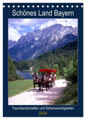 Schönes Land Bayern (Tischkalender 2024 DIN A5 hoch), CALVENDO Monatskalender