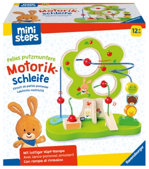 Ravensburger ministeps 4579 Pelles putzmuntere Motorikschleife, fantasievolles Motorikspielzeug aus Holz, mit 2 Drahtschleifen, Baby-Spielzeug ab 1 Jahr. Ravensburger Spieleverlag, 2023.