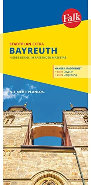 Falk Stadtplan Extra Bayreuth 1:15 000 - mit Ortsteilen von Blindlach, Eckersdorf. Mairdumont, 2020.