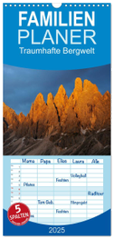 Familienplaner 2025 - Traumhafte Bergwelt Kalender mit 5 Spalten (Wandkalender, 21 x 45 cm) CALVENDO